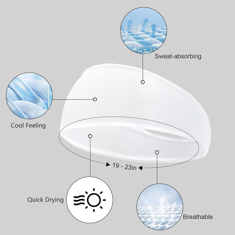 CellElection 5 Pack Sports Headband for Men, Breathable Mesh Design, Reused & Washed Mens Headband Sweat Bands for Running Yoga Fitness Workout - Image 2